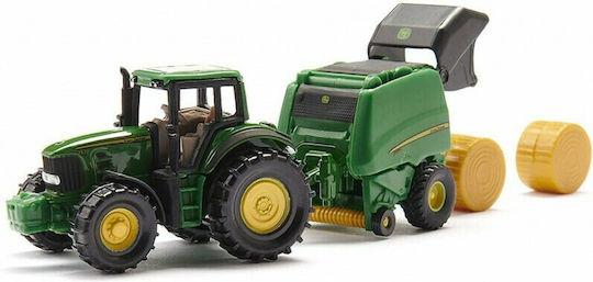 Siku John Deere Tractor With Baler Green Tractor Scale 1:50 Pickup Truck For 3+ Years Old