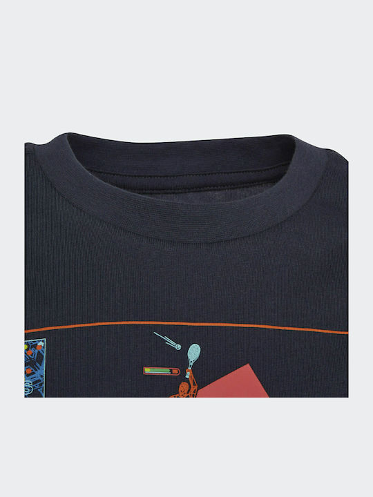 Kinder-T-Shirt Marineblau Gaming Graphic