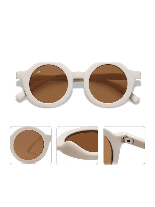 Red Raven Happy Στρογγυλά Παιδικά Γυαλιά Ηλίου Pearl White για 2-10 Ετών