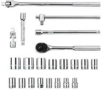 Deli Ratschen- & Steckschlüssel-Sets 1\2" 24Stück