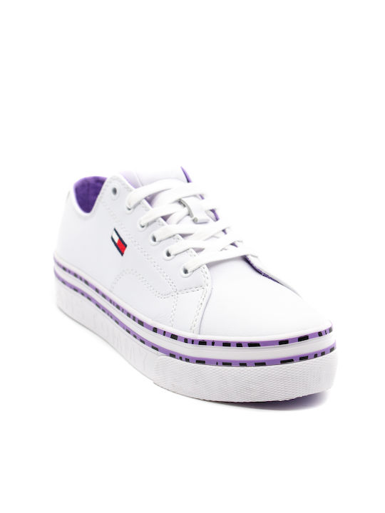 Tommy Hilfiger Γυναικεία Flatforms Sneakers Λευκά