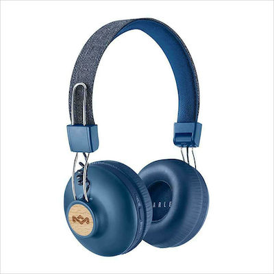 The House Of Marley Positive Vibration 2 Bluetooth Wireless Over Ear Headphones with 10 hours of Operation Blue EM-JH133-DN