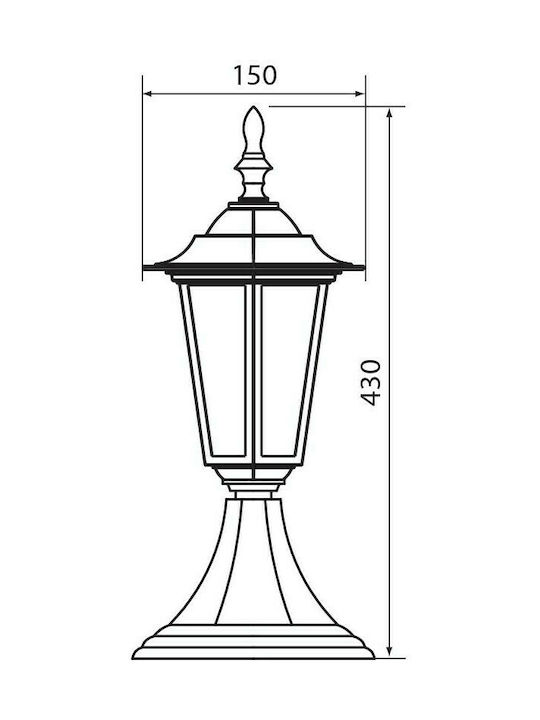 Vivalux Maribor SS001/BK Lamp Lattern Outdoor IP44 for Socket E27 Black