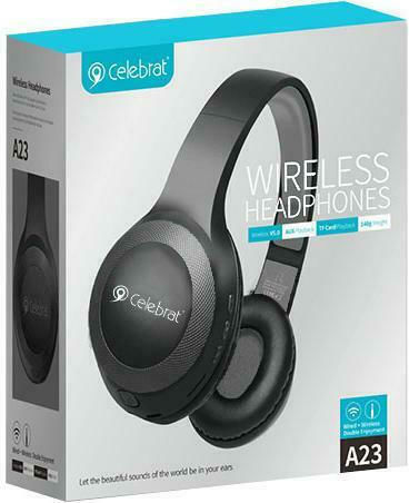 Celebrat A23 Безжични Bluetooth Over Ear Слушалки с 5 часа Работа Черни