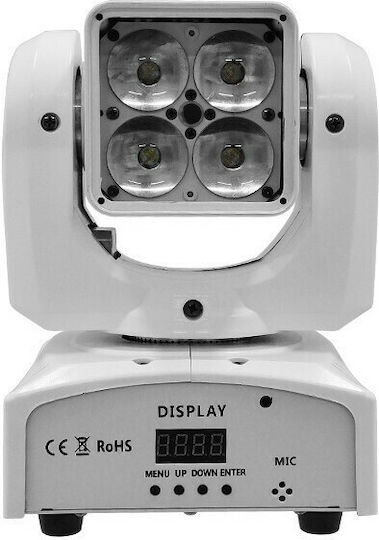 GloboStar Φωτορυθμικό Wash LED DMX με Ρομποτική Κεφαλή RGBW