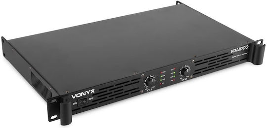 Vonyx VDA1000 PA Power Amplifier 2 Channels 250W/4Ω 175W/8Ω with Cooling System Black
