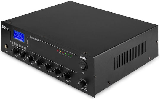 Power Dynamics PPA50 Integrated Commercial Amplifier 5 Channels 1 Zone 50W/100V Equipped with USB/Bluetooth Black