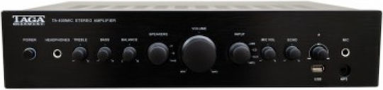 Taga Harmony TA-400MIC Integrated PA Amplifier 2 Channels 90W/4Ω 60W/8Ω Equipped with USB Black