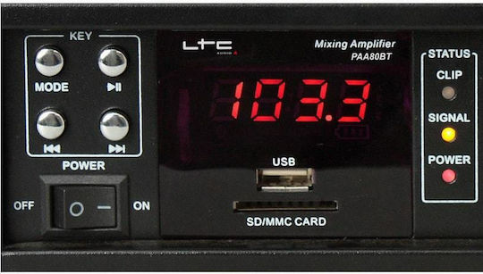 LTC Audio PAA80BT Amplificator Comercial Integrat 80W/100V și Conexiuni USB/FM/Bluetooth
