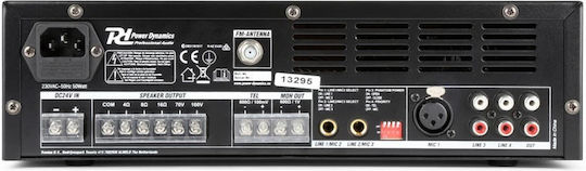 Power Dynamics PBA60 Προενισχυτής Εγκαταστάσεων 5 Καναλιών 60W/100V με Σύστημα Ψύξης και Συνδέσεις USB/FM/Bluetooth 952.093