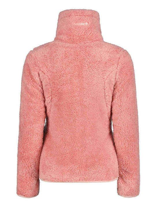 Icepeak Karmen Fleece Γυναικεία Ζακέτα με Φερμουάρ σε Ροζ Χρώμα