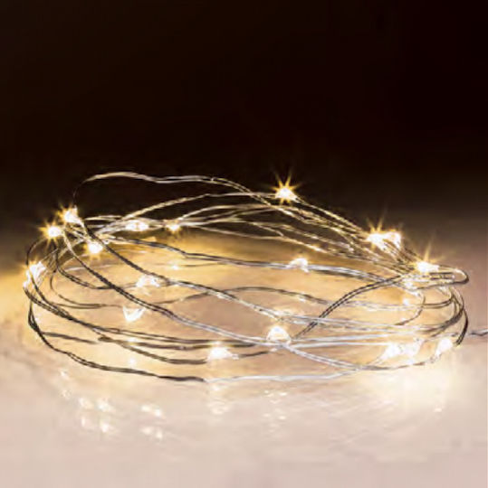 50 Λαμπάκια LED 3.7μ. Θερμό Λευκό Μπαταρίας σε Σειρά 50 Λαμπάκια LED 3.7μ. Θερμό Λευκό Μπαταρίας σε Σειρά