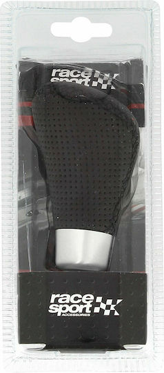 Sumex Shift Knob Race Sport Ταχυτήτων Leather Look με Άσπρη Ραφή Universal black 2505GRW