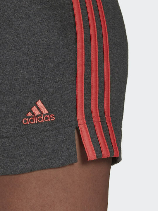 Essentials Slim 3-Stripes Women's Sporty Shorts Dark Grey Heather