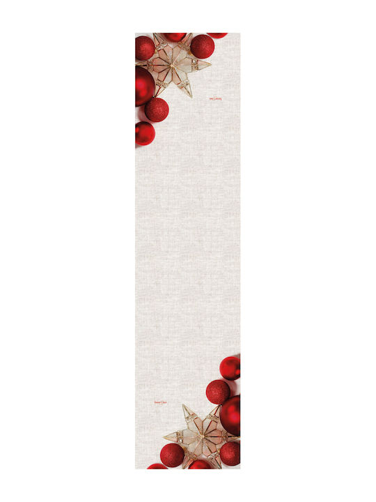 Saint Clair Weihnachtlich Tischtuch Läufer Stoff Weiß L175xB40cm.