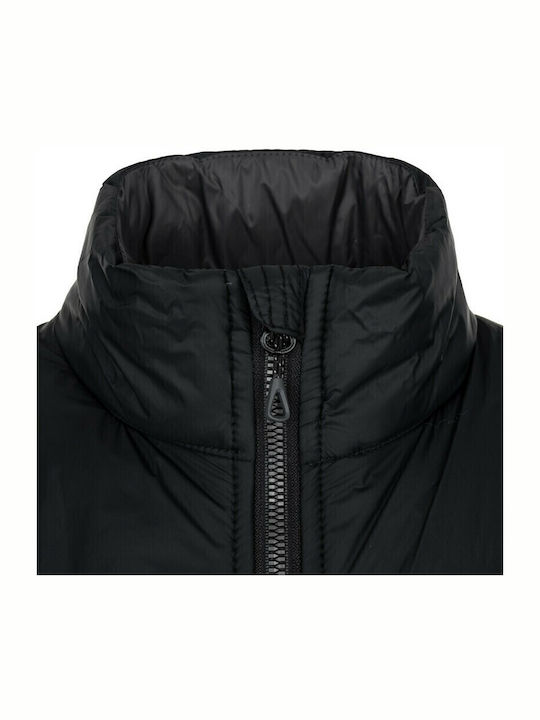 Nai-w Short Women's Sleeveless Puffer Jacket Black