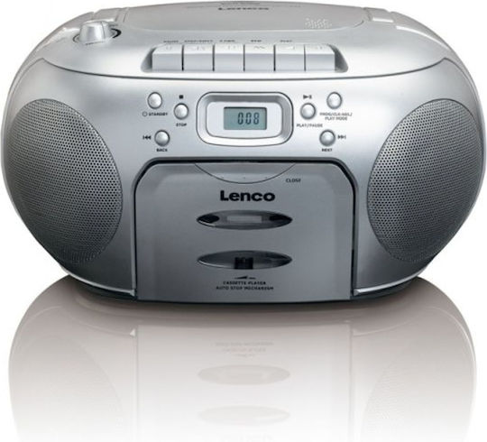 Lenco SCD-420 Преносима Аудиосистема с CD Касетофон Радио Сребрист