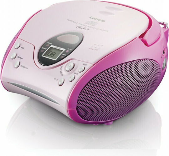 Lenco Φορητό Ηχοσύστημα με CD / MP3 / Ραδιόφωνο Ροζ