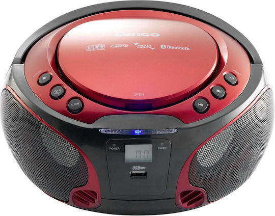 Lenco SCD-550 Portable Sound System with Bluetooth CD MP3 USB Radio Red