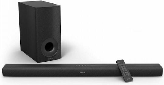 Denon DHT-S316 Soundbar 2.1 Bluetooth και HDMI 80W με Ασύρματο Subwoofer και Τηλεχειριστήριο Μαύρο