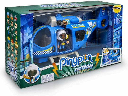 Giochi Preziosi Pinypon Police Helicopter And Figure For 4+ Years 7cm