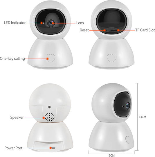Sectec ST-288-2MTY-SB IP Surveillance Camera Wi-Fi Full HD 1080p with Two-Way Communication and Lens 3.6mm