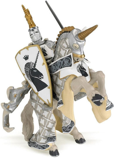 Papo Cavaler Unicorn Argintiu 11 cm (Διάφορα Σχέδια)