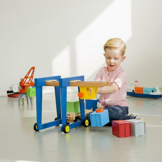 New Classic Toys Baby Aktivitätsspielzeug Fahrzeug Gabelstapler Für Container Mit Rädern Aus Hölzern Für 36+ Monate