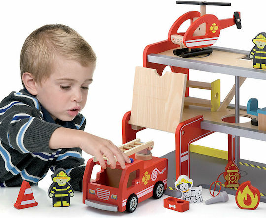 Viga Toys Feuerwehrauto Station Vollständiges 35cm Garage Feuerwehrauto Für 8+ Jahre
