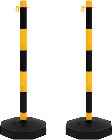 vidaXL Plastic Traffic Column Signage in Yellow Colour 28x28cm