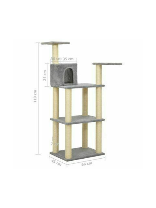 vidaXL Scratching Post Cat Trees Gray 66x41x119cm