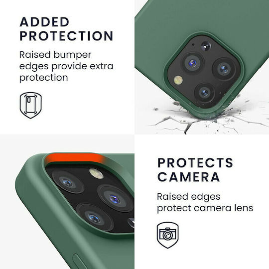 KWmobile Rubberized Back Cover Silicon Pădure verde (iPhone 13 Pro)