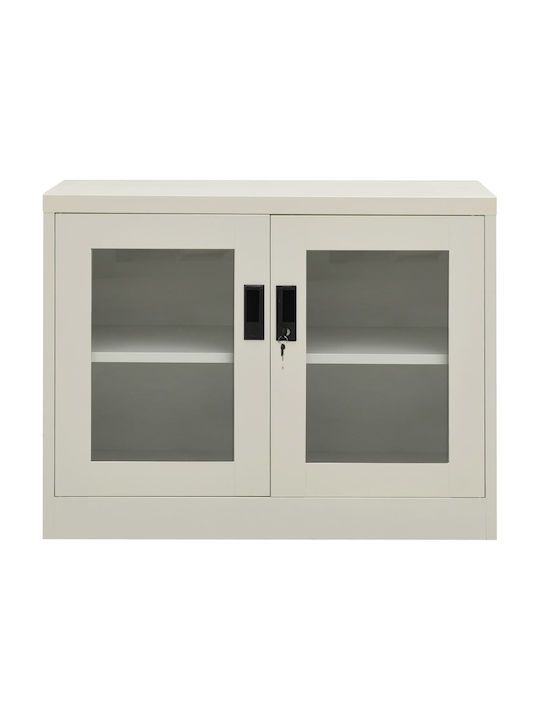 Kleiderschrank Büro mit Schloss Ανοιχτό Γκρι 90x40x70cm