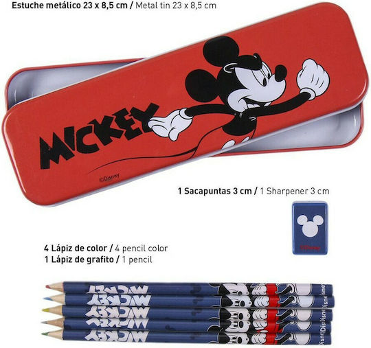 Mickey Mouse Clubhouse Mickey Mouse Kinder Schreibwarenset mit Bleistift, Spitzer, Radiergummi, Notizbuch, Bleistiftbox und Etui 16Stück