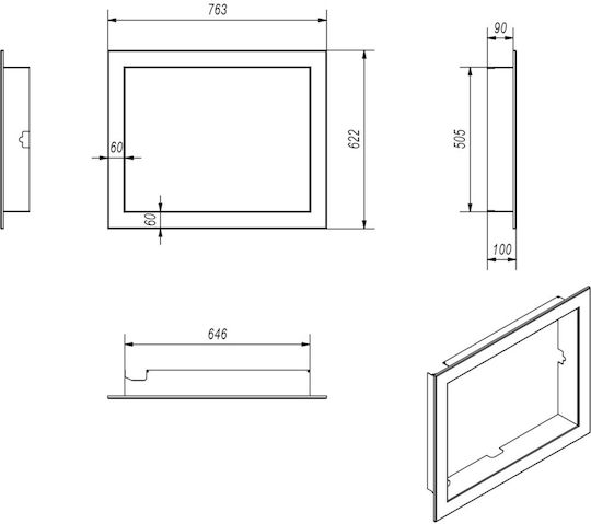 Kratki Steel Fireplace Mantel 76.3x62.2cm