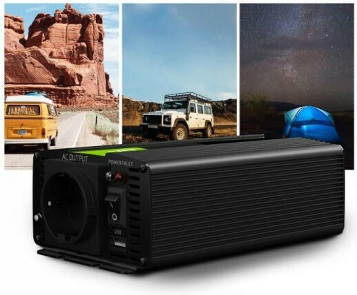 Green Cell Power Inverter für Autos Modifizierte Sinuswelle 600W zur Umwandlung von 24V DC in 230V AC mit 1xUSB