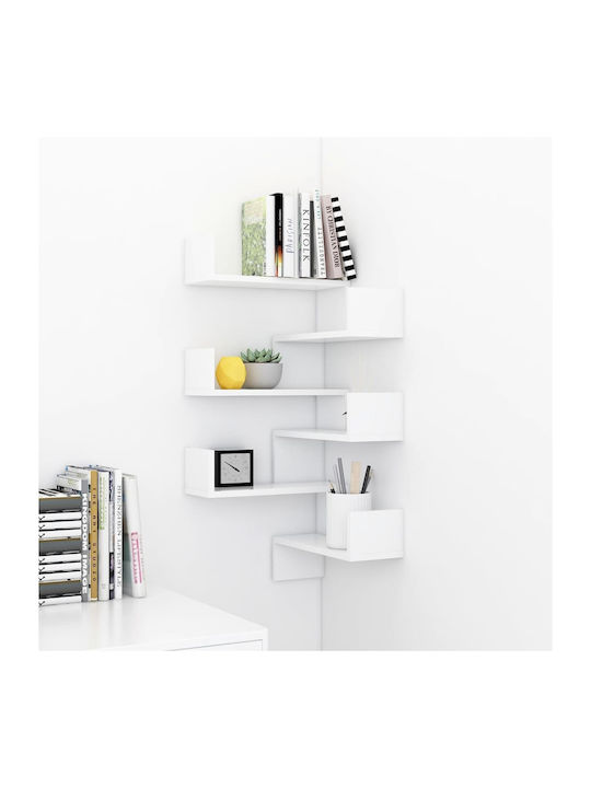 Corner Wall Shelves White 2 Pieces 40x40x50 cm