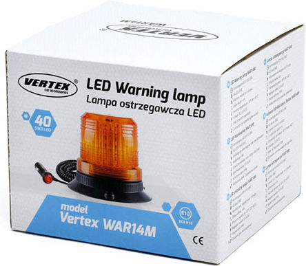 AMiO Φάρος Αυτοκινήτου LED 12 / 24V Αδιάβροχος 4cm με Πορτοκαλί Φωτισμό