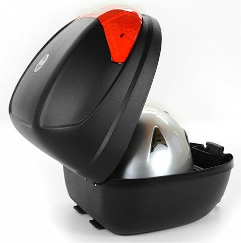 Givi E300N Monolock Μπαγκαζιέρα Μοτοσυκλέτας με Κόκκινα Αντανακλαστικά 30lt Μαύρη