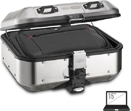 Givi Trekker Dolomiti DLM30 Monokey Μπαγκαζιέρα Μοτοσυκλέτας Αλουμινίου 30lt Ασημί