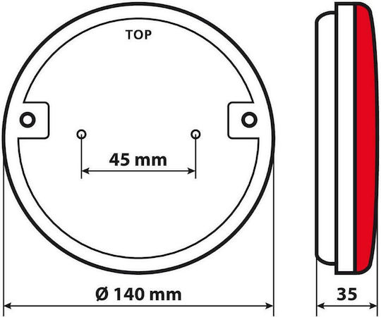 Lampa Φως Τρέιλερ LED Dynamic O-Led με Βίδες 12 / 24V 1τμχ