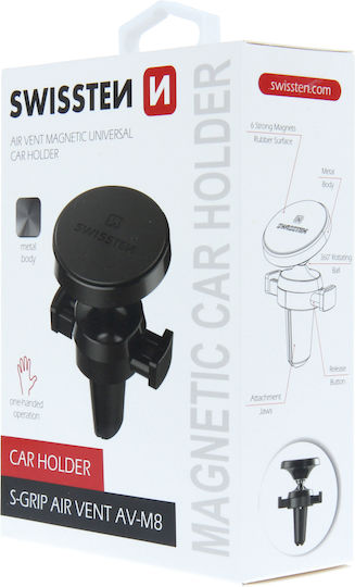 Swissten S-GRIP AV-M8 Auto Handyhalterung mit Magnet Schwarz