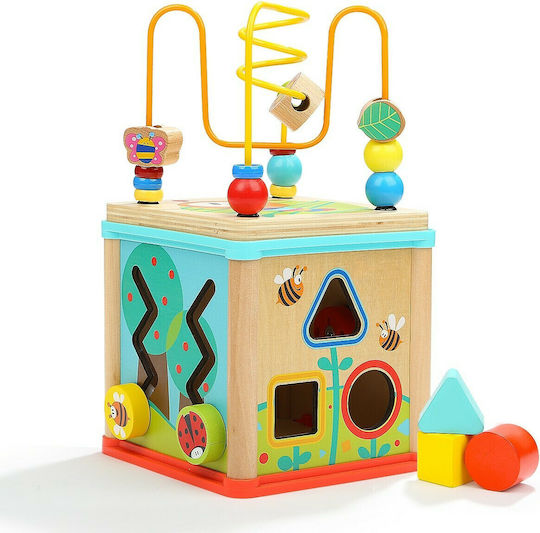 Top Bright Jucărie de Sortare a Formelor Center Cube din Lemn pentru 12++ Luni