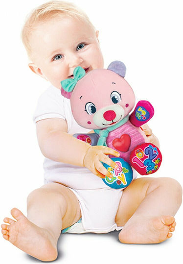 Baby Clementoni Ζωάκι Η Νένα το Αρκουδάκι Μιλάει Ελληνικά από Ύφασμα με Μουσική και Ήχους για 6+ Μηνών Ροζ/Γαλάζιο