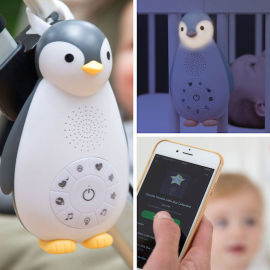 Zazu Играчка за сън Zoe The Penguin с бели шумове и светлина за 0++ месеца