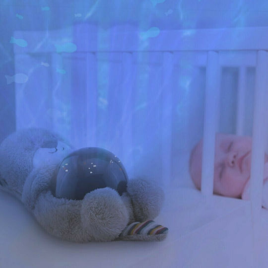Zazu Sleep Toy Projector Otto the Otter made of Fabric with White Noise and Light for 0++ Months