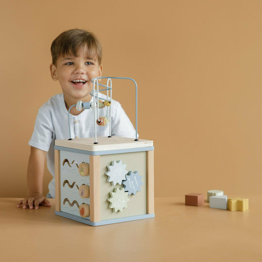 Little Dutch Shape Sorting Toy Activity Cube Ocean made of Wood with Music for 18++ Months