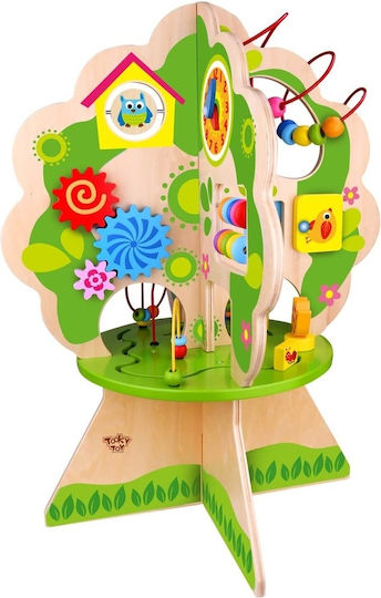 Tooky Toys Βρεφικό Παιχνίδι Περιστρεφόμενο Δέντρο Δραστηριοτήτων από Ξύλο για 24+ Μηνών
