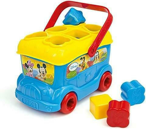 Baby Clementoni Παιχνίδι Ταξινόμησης Σχημάτων Baby Λεωφορειάκι με Σχήματα Mickey για 9+ Μηνών