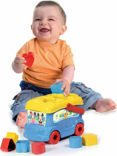 Baby Clementoni Παιχνίδι Ταξινόμησης Σχημάτων Baby Λεωφορειάκι με Σχήματα Mickey για 9+ Μηνών